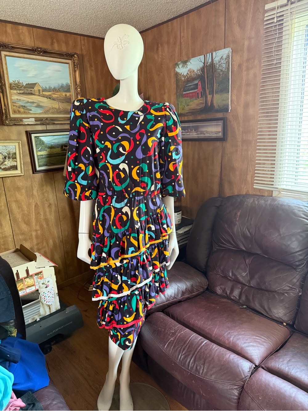 Funky Vintage Ruffle Dress